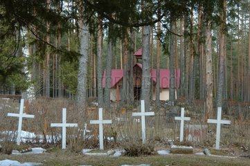 Cemetery of Ape in wood Latvia