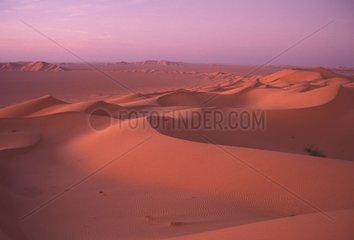 Dunes of Rub Al-Khali to the rising of the sun in November