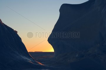 Icebergs at sunset Terre Adelie