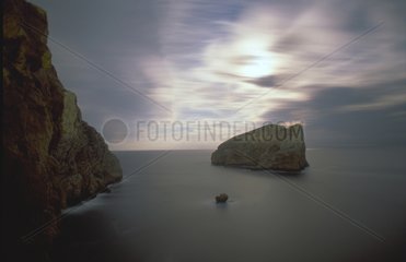 Small island Foradada under the moonlight Sardinia Italia