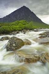 Torrent at the foot of Mount Buachaille Etive Mor Scotland