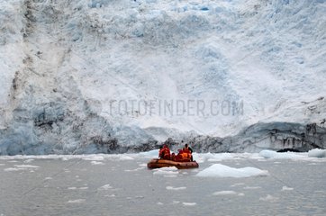 Tourist boat Garibaldi Glacier Tierra del Fuego Chile