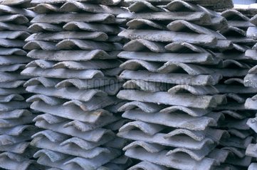 Stock of piled up tiles Cap Ferret