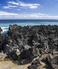 Rocky shores of Cape Méchant Reunion Island