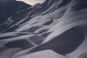 Ski touring in the amount Grand Col Ferret Alps Switzerland