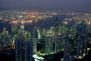 Hong Kong la nuit vue du Peak Chine