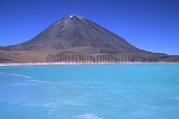 Laguna verde and Licancabur volcano in Bolivia