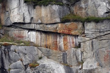 Ancient Rock paintings Clio channel British Columbia