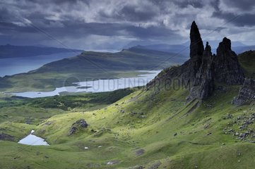 Rock formation of Old Man of Storr Isle of Skye Scotland