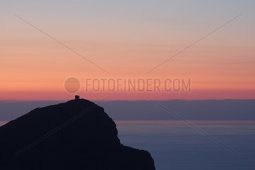 Turghio Tower in Cap Rosso in Twilight Corse