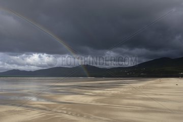 Rainbow on Inch beach in Dingle peninsula