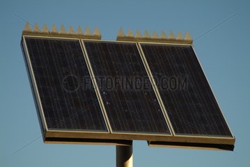 Solar panel to power up light of crossing railway Australia