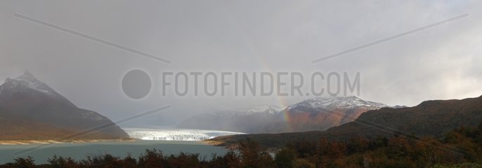 Perito Moreno Glacier and rainbow skies Patagonia Argentina