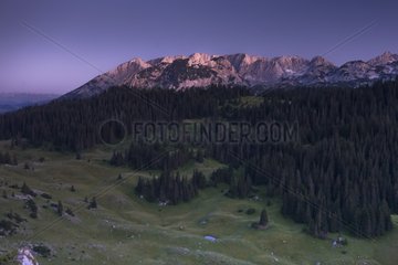 Durmitor massif at dusk Durmitor NP in Montenegro