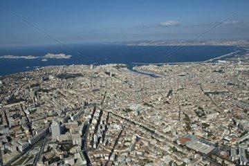 Air shot of Marseille France