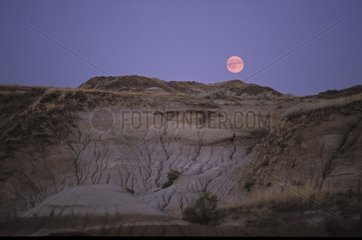 Moonrise Dinosaur Provincial Park Badlands Alberta
