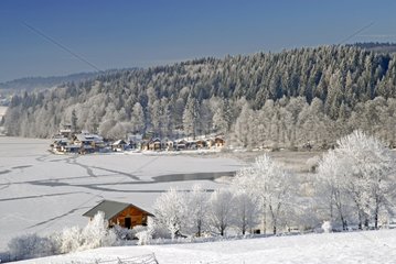 Lake of Saint-Point in winter Haut-Doubs France