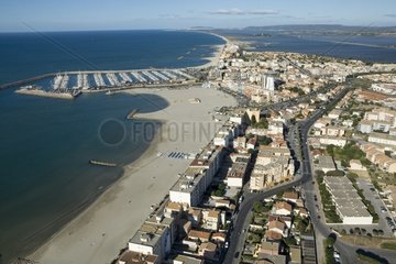 Air shot of Palavas-les-Flots France