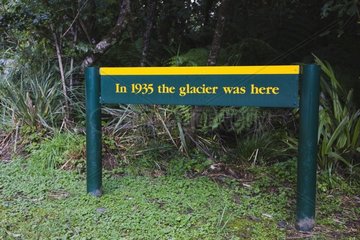 Zeichen bei Fox Gletscher Southern Alpen New Zealand
