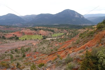 Hills Landschaft der roten Mergel