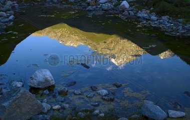 Reflection of the solid mass of Tien Shan in water