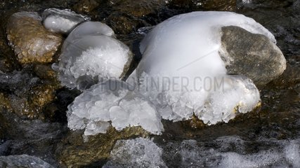 The river Arve jelly Winter Haute-Savoie France