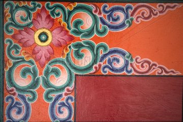 Wandfarbe am Eingang eines Ladakh India -Klosters