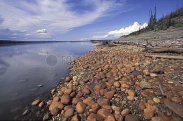 Pebbles on the banks of the Mackenzie River Canada