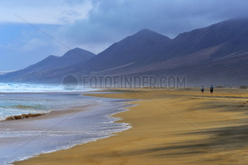 Cofete beach  with 12 km long is located in the southwest of the island  Island of Fuerteventura  Canary Islands.