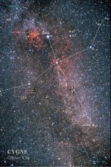 Constellation du Cygne mise en évidence et Voie Lactée