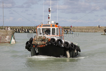 Pilot boat of the port of Treport  Normandy  France