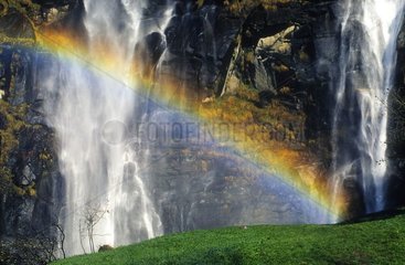 Rainbow on the cascades of Acqua Fraggia Italy