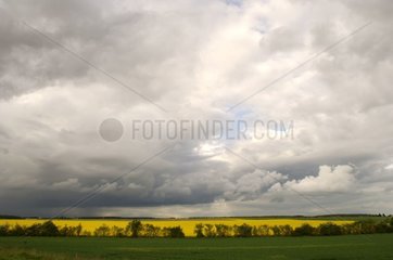 Stormy sky in the countryside in Bourgogne
