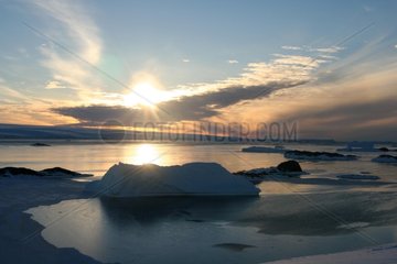 Sunset on the ice floe Terre Adelie