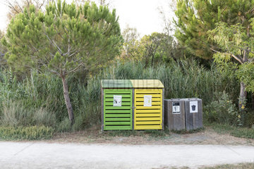 Containers for waste sorting  Camargue  France