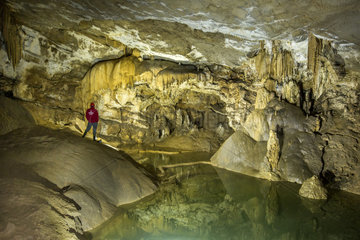 One of the lake inside Krizna jama  cave where remains of over 100 Cave bears (Ursus ingressus) have been found  Blo?ka polica  Slovenia