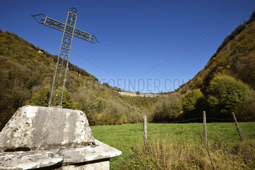 calvary  to the source of the Seille   Reculee  Ladoye sur Seille  Jura  France
