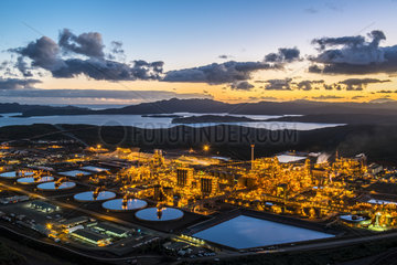 Hydrometallurgical plant for ore extraction and nickel and cobalt production. Located in the south of the Grande Terre in the commune of Yate. New Caledonia.