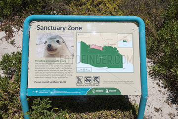 Awareness sign on Cape Ganteaume Beach  Kangaroo island  South Australia