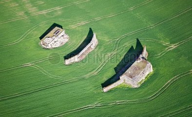 Luftansicht einer Festung der Linie Maginot Moselle Frankreich