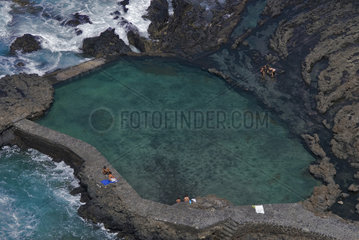Pozo de Las Calcosas  natural pool  Island of El Hierro  Canary Islands.