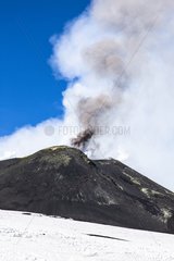 Snowy slopes of Etna volcano in Sicilia - Italy