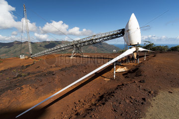 Inspection of a wind turbine in New Caledonia.