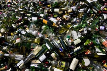 Pile of glass bottles