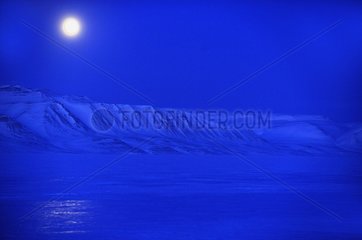 Mondlicht auf der Eile Fjord Grönland