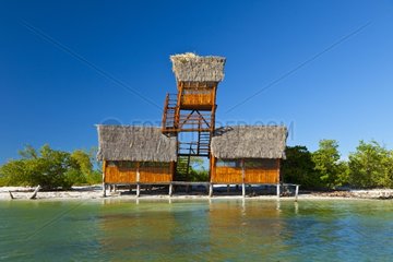 Hut on stilts Isla Pasion Holbox Island Mexico