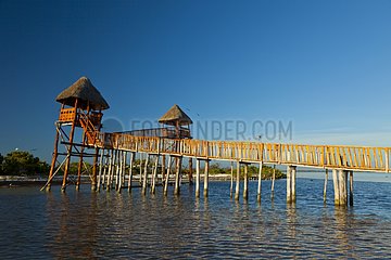 Hut on stilts Isla Pasion Holbox Island Mexico