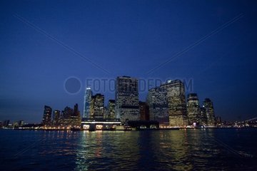 Manhattan lit at night New York