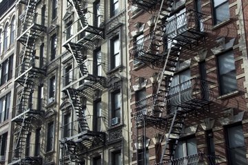 Emergency stairs of a building Green Village New York