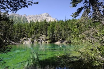 Green Lake in Narrow Valley in Briançon France